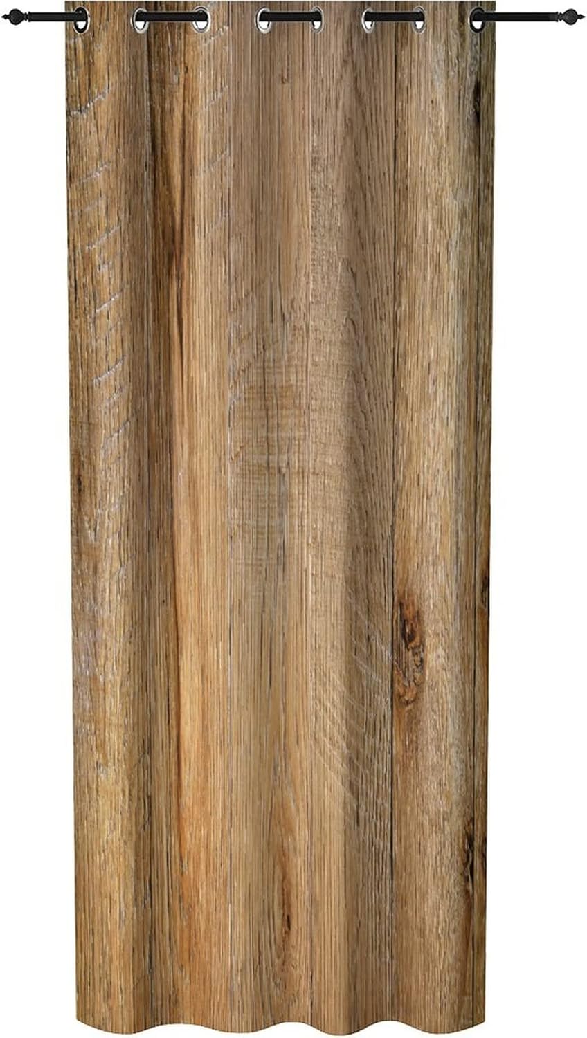 XISUNYA Doorway Curtains with Weathered Wood Print