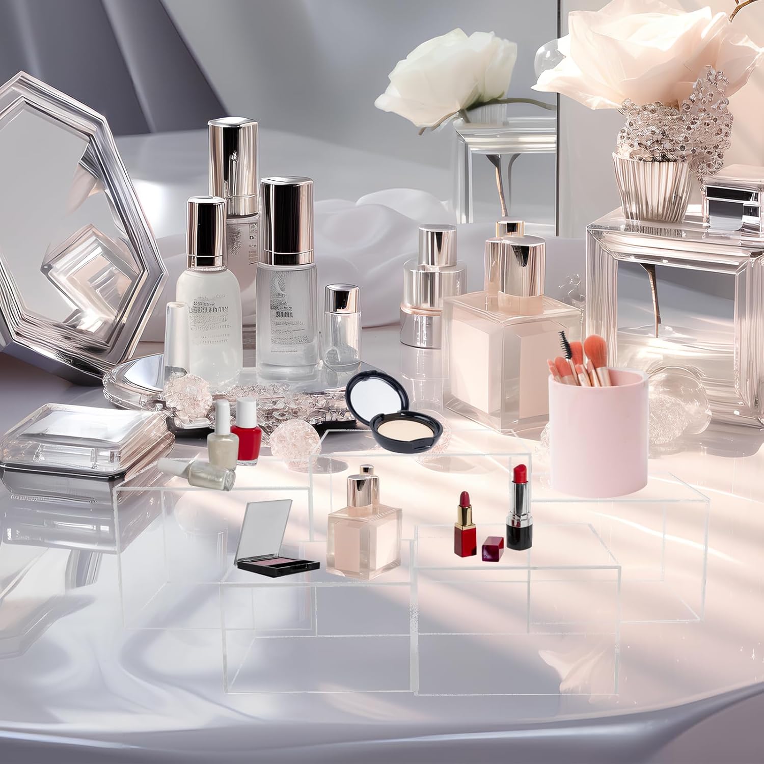 8 Pack Clear Acrylic Risers for Display