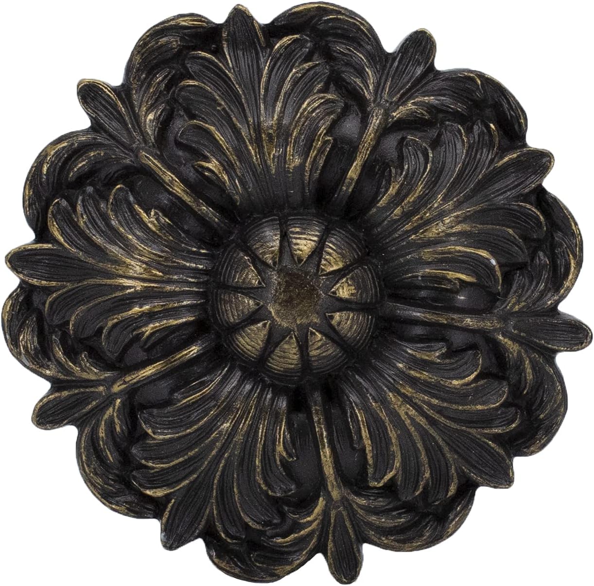 MERIVILLE 2 Pack Fleur Window Drapery Medallion Holdbacks Bronze with Gold