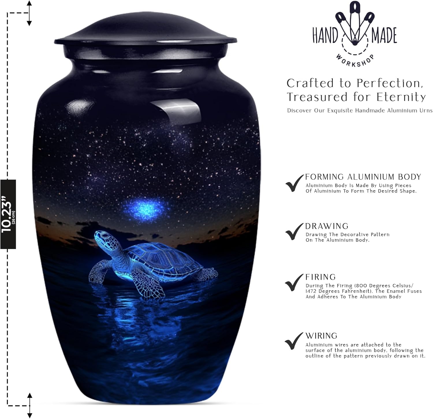 Turtle Urn for Ashes - Set of 1 10 Inch