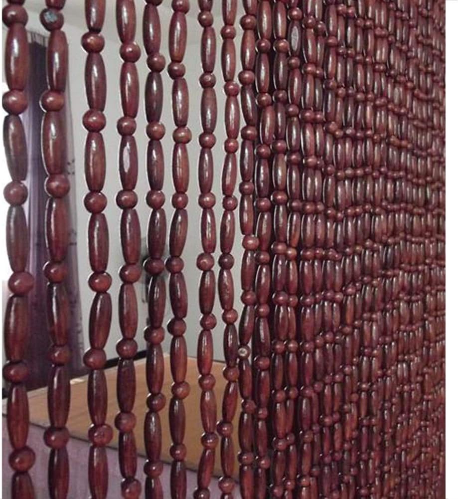 OKUOKA 31 Strands Beaded Door Curtain Dark Brown Handmade