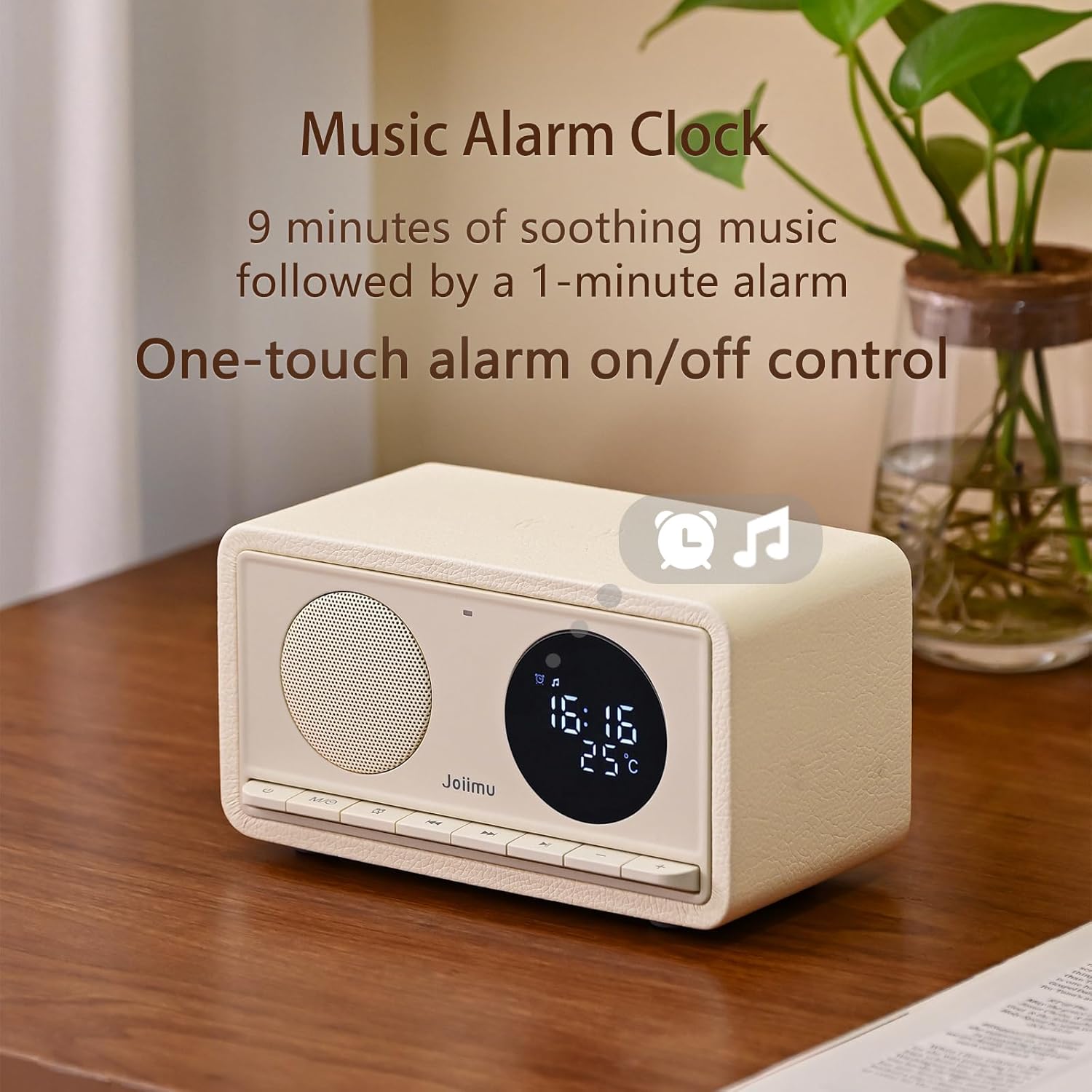 5-in-1 Bluetooth Speaker with Alarm Clock and Thermometer