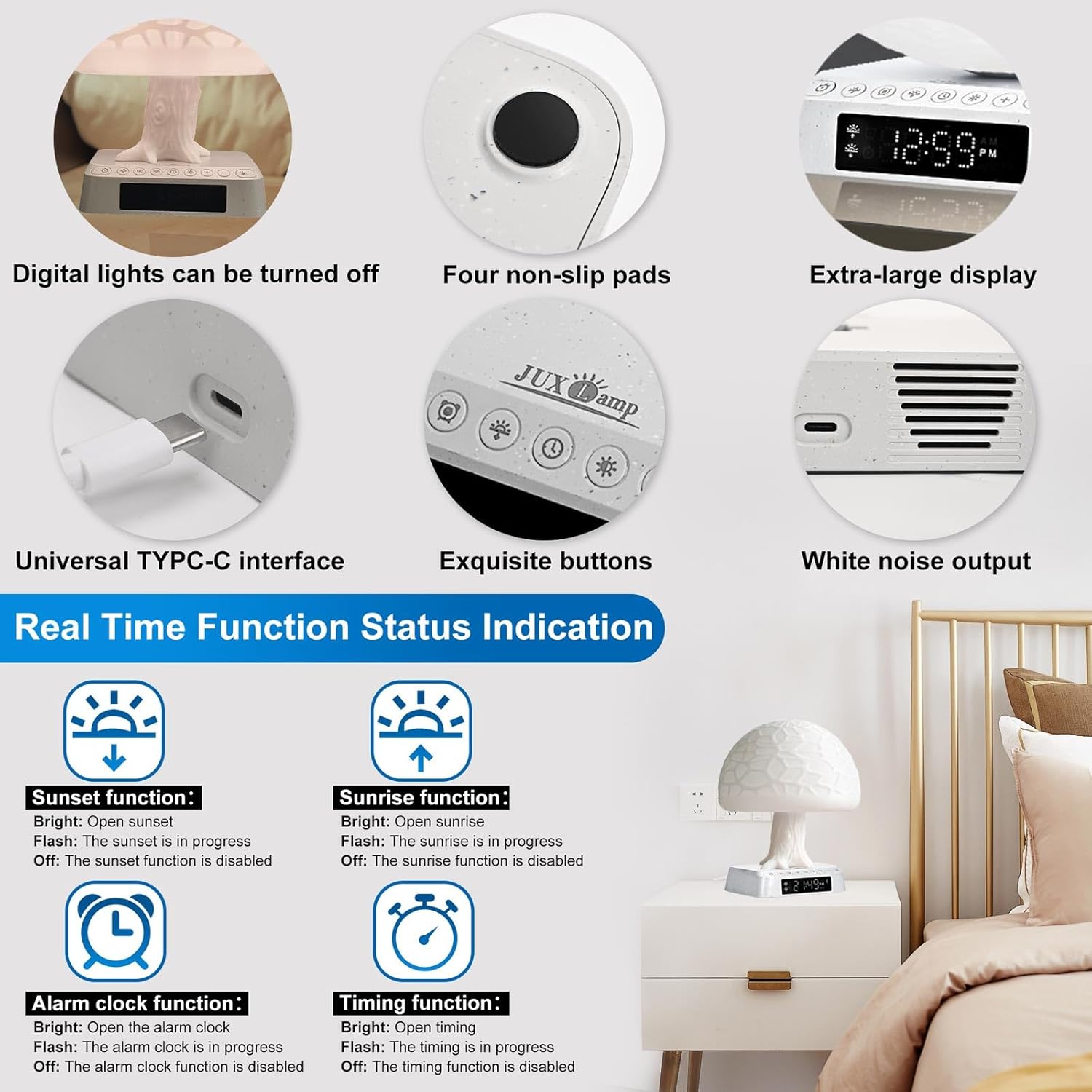 Sunrise Alarm Clock with APP Control and White Noise