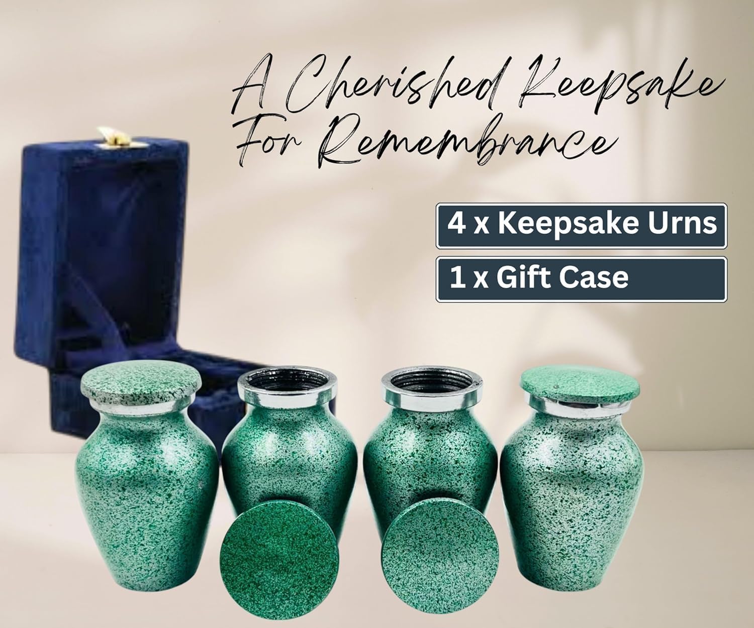 UNITEDCRAFT Green Marble Cremation Urn 3 Inch
