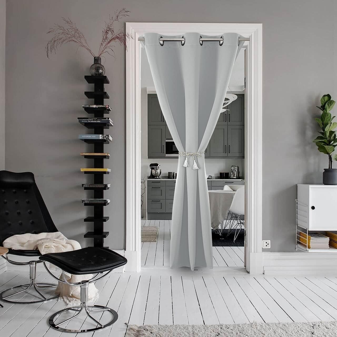 Joydeco Blackout Door Curtain 78 Inches Greyish White