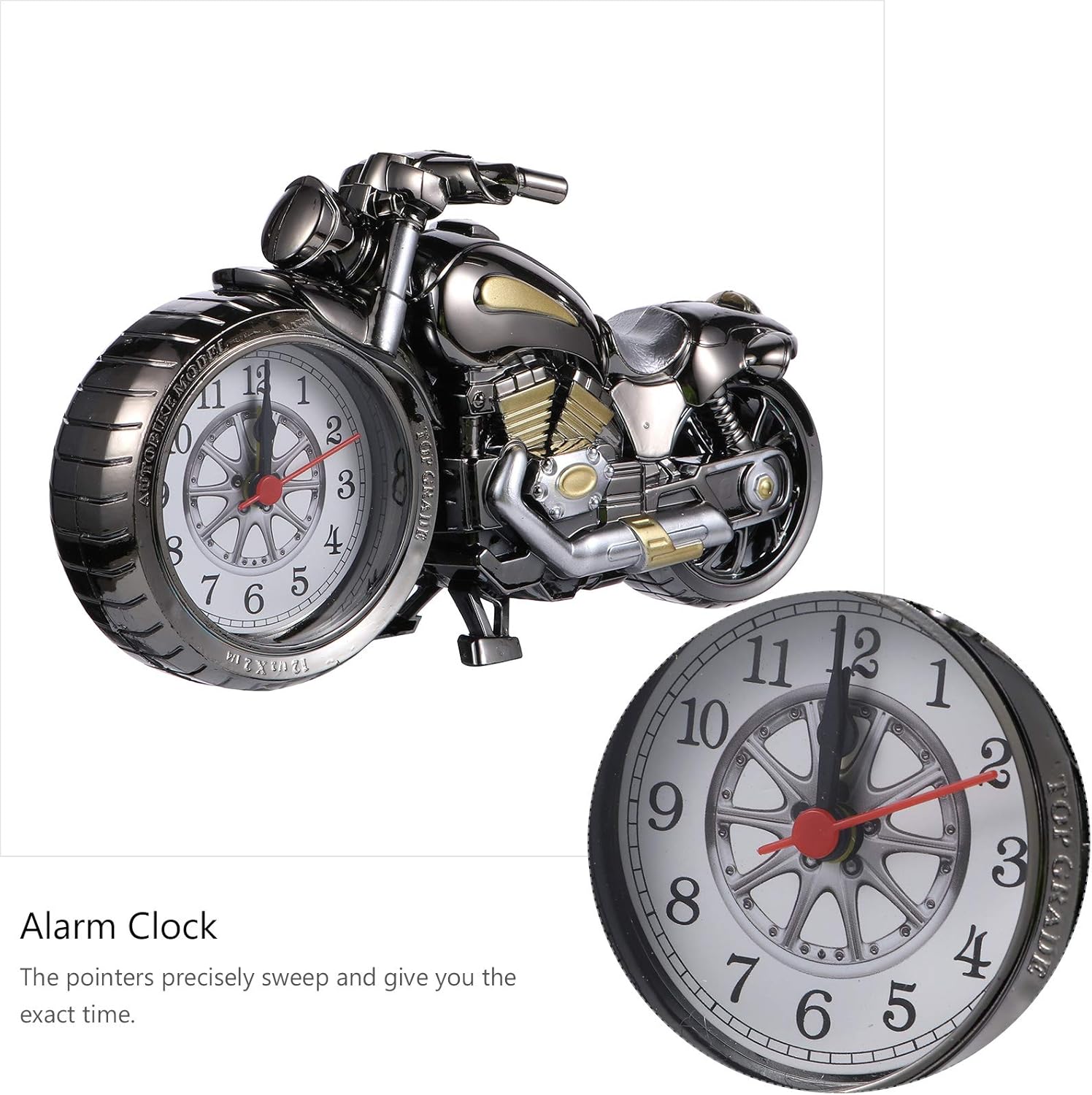 ARTIBETTER Vintage Motorcycle Tabletop Alarm Clock