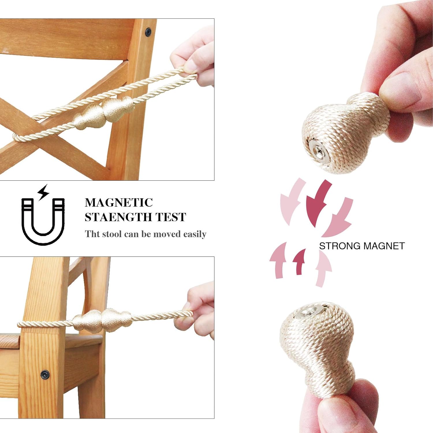 Magnetic Curtain Holders 6 Pack for Window Treatments