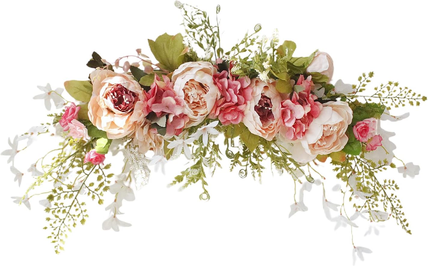 Belupai Artificial Pink Rose Flower Swag for Home Decor