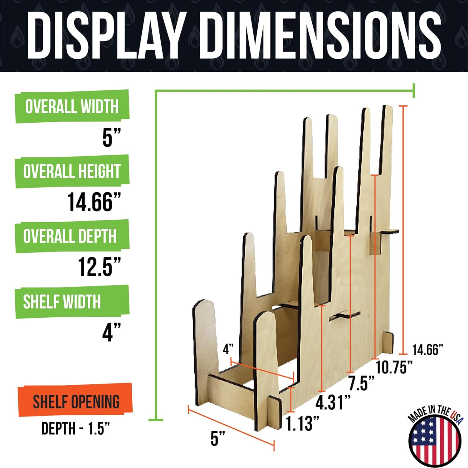 Wood Display Stand - 3-Tier Sturdy Stylish