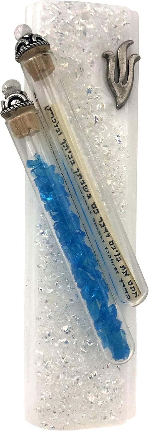 Tamara Baskin Art Glass Wedding Keepsake Mezuzah Ivory