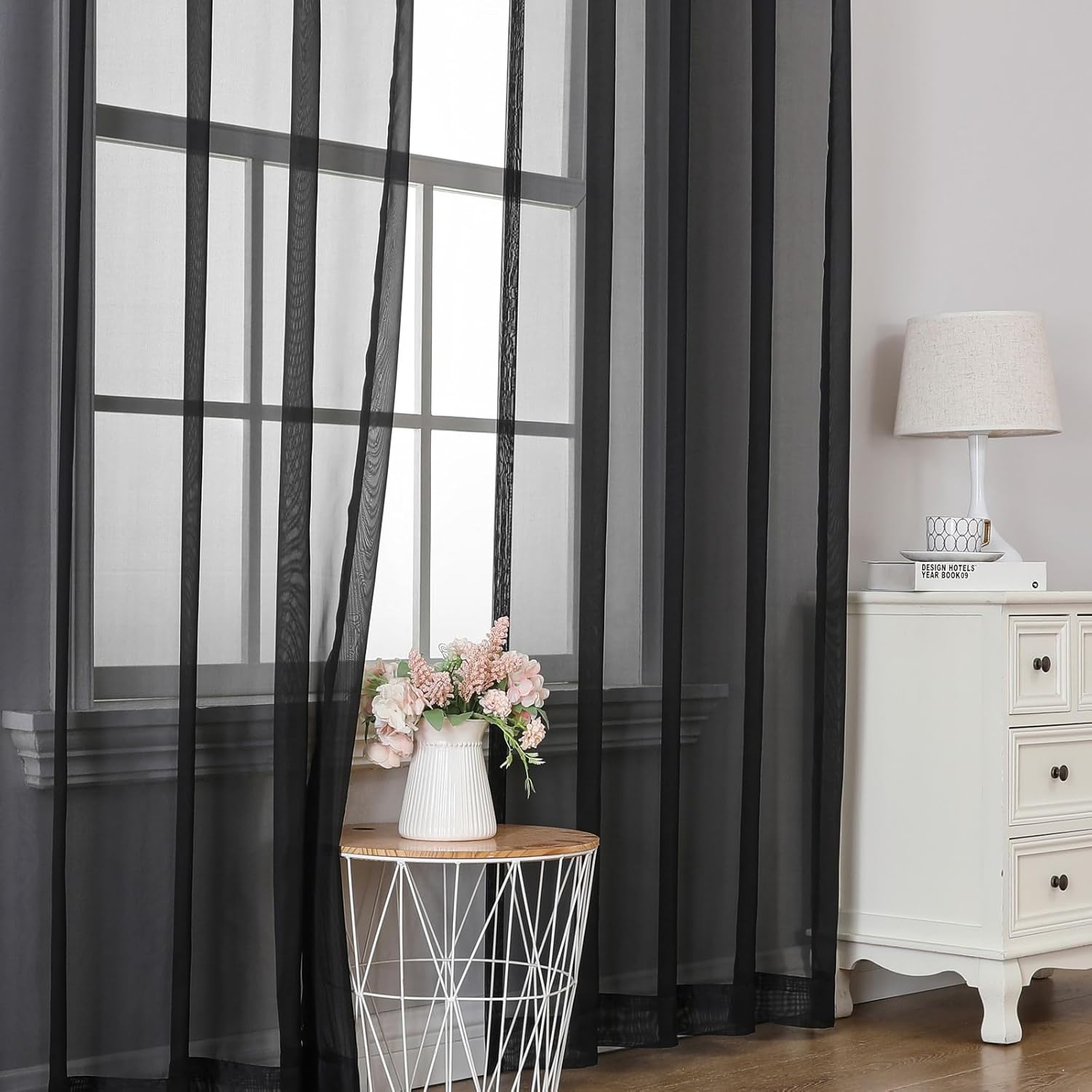 Airwill Sheer Curtains 84 Inches Length 2 Panel Set