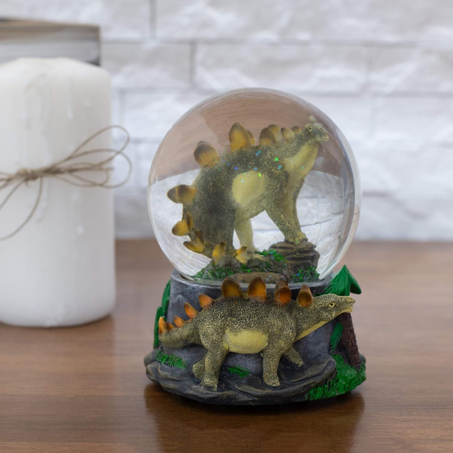 Elanze Designs Musical Stegosaurus Snow Globe
