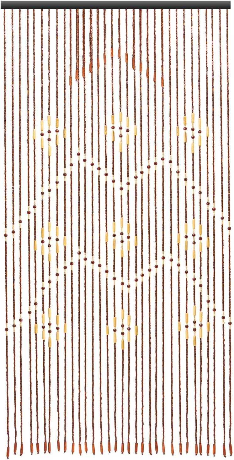 Hopuers Bamboo Beaded Curtain for Doorway 32 Lines