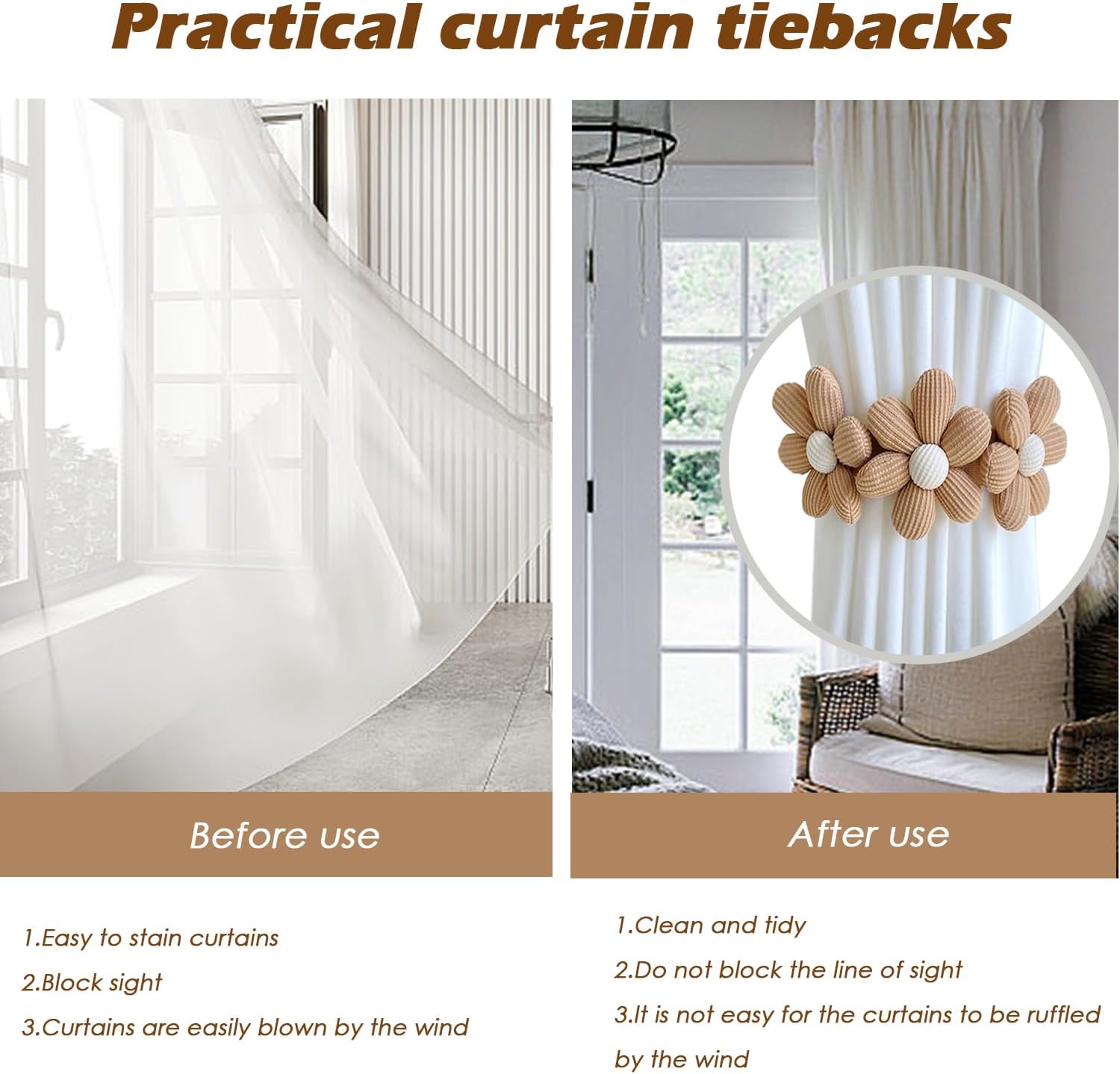 SRG Sunflower Curtain Tiebacks 2 Pack