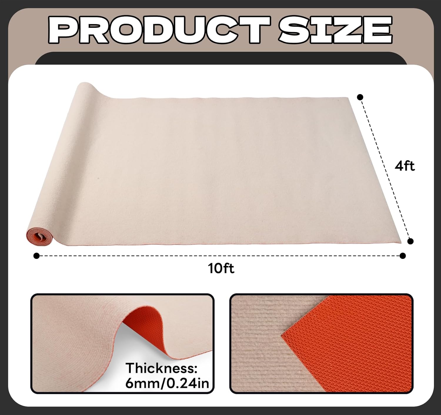 Baoz Runner Rug 4x10FT Indoor Outdoor Carpet Runners