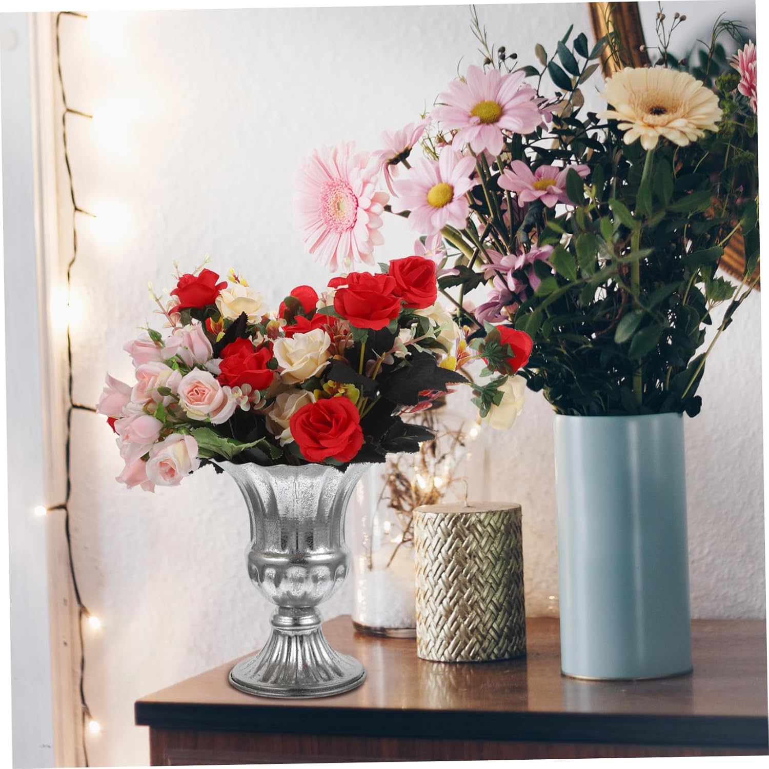 Garneck Elegant Metal Flowerpot for Dried Flowers and Plants