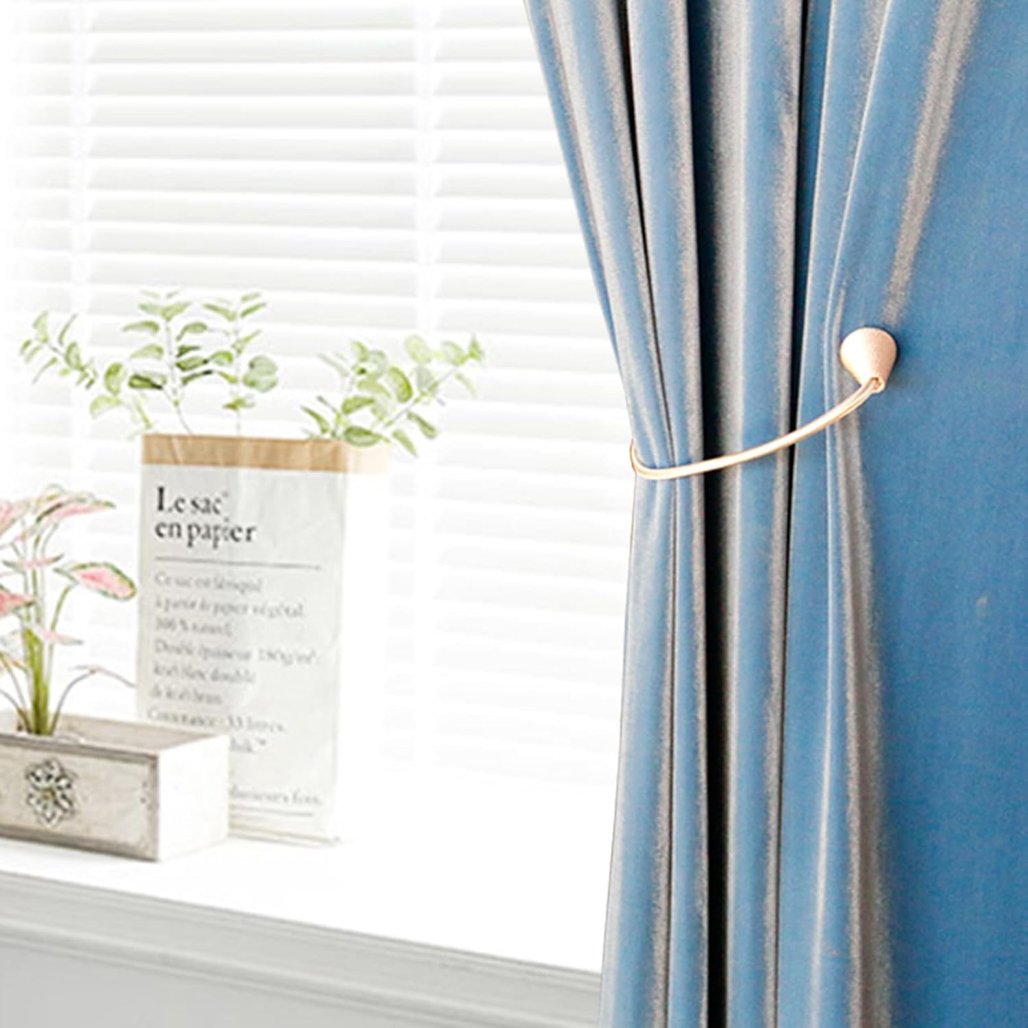 2 Pack Magnetic Curtain Tiebacks Brown