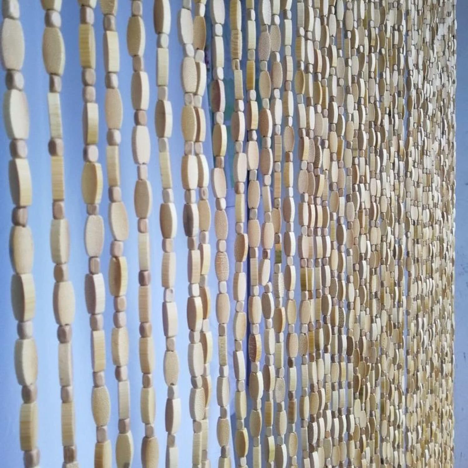LEOSXA Bamboo Bead Curtain 30 Strands Door Divider