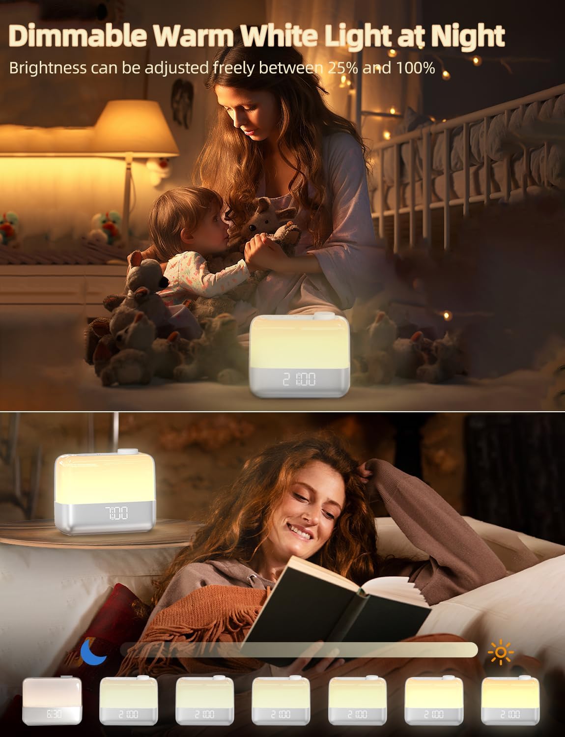 MeesMeek Sunrise Alarm Clock with RGB Light and Dual Alarms