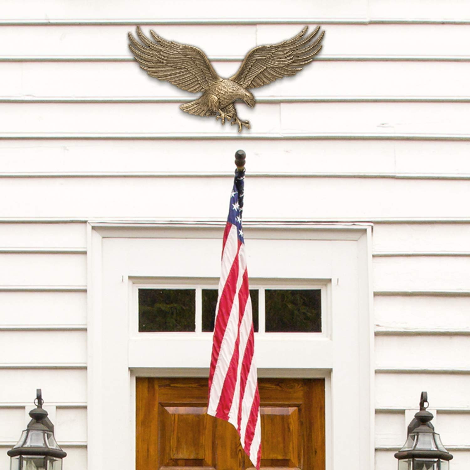 Whitehall Products Antique Brass Wall Eagle 00755 36x11in