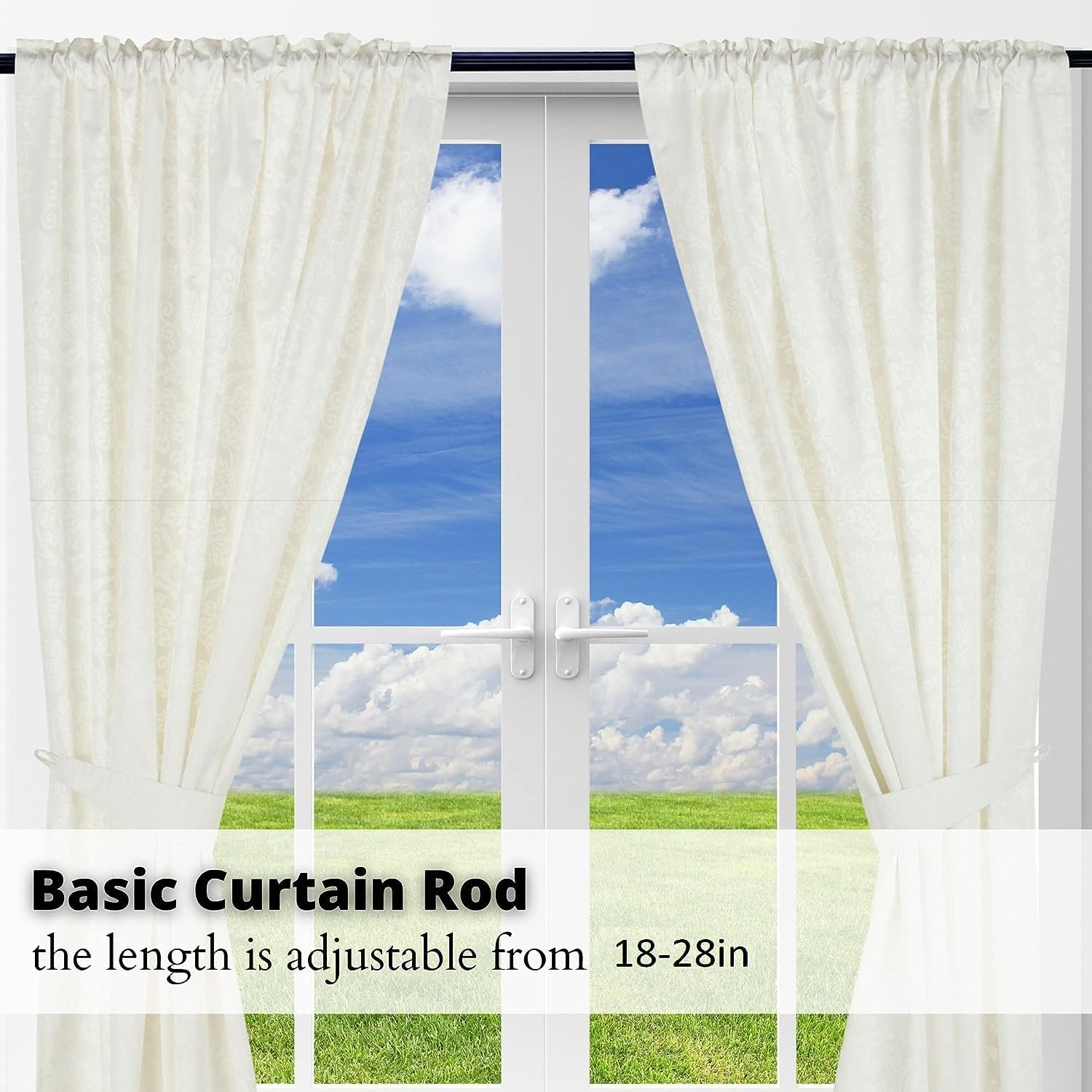 Yafa Home Fashion Heavy Duty Single Curtain Rod with Hardware