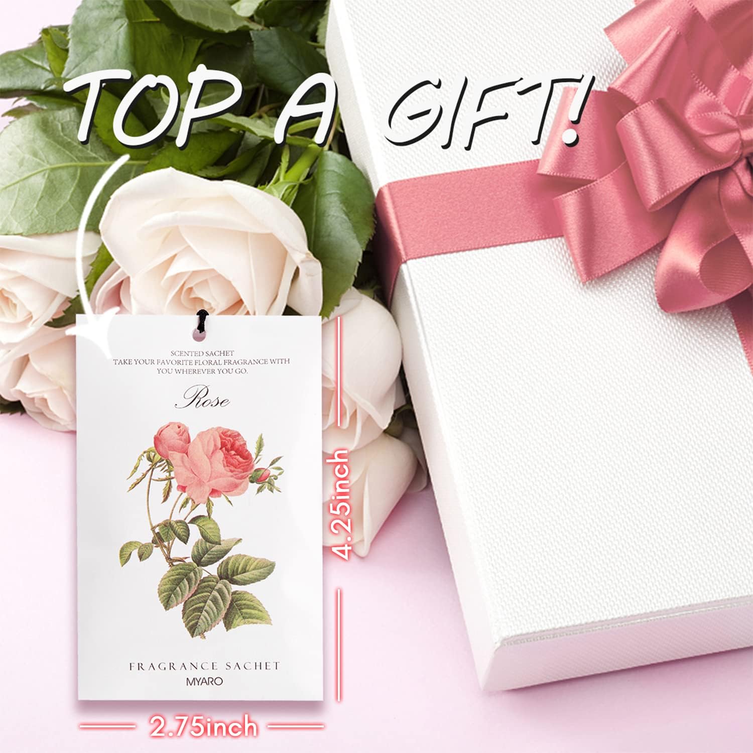 MYARO 12 Rose Scented Sachets for Drawers and Closets