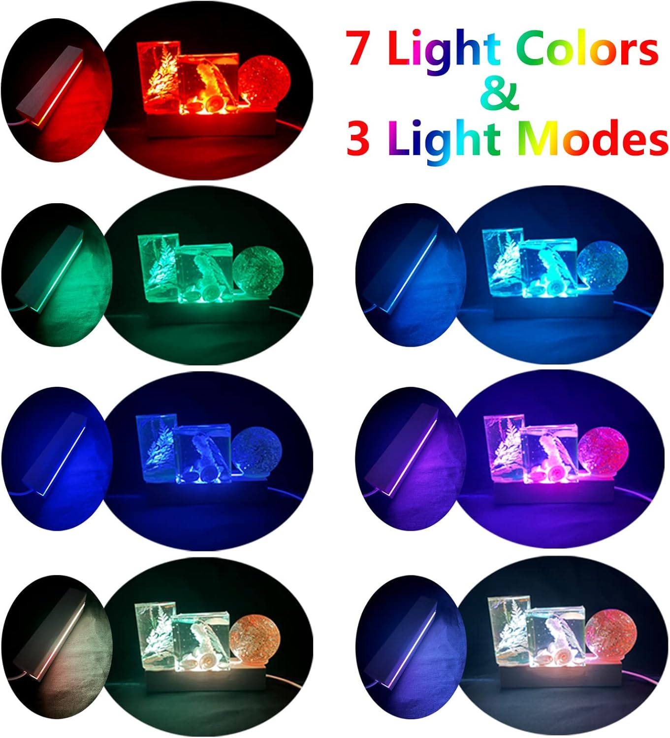 2PCS 6 Inch Wooden LED Display Pedestal