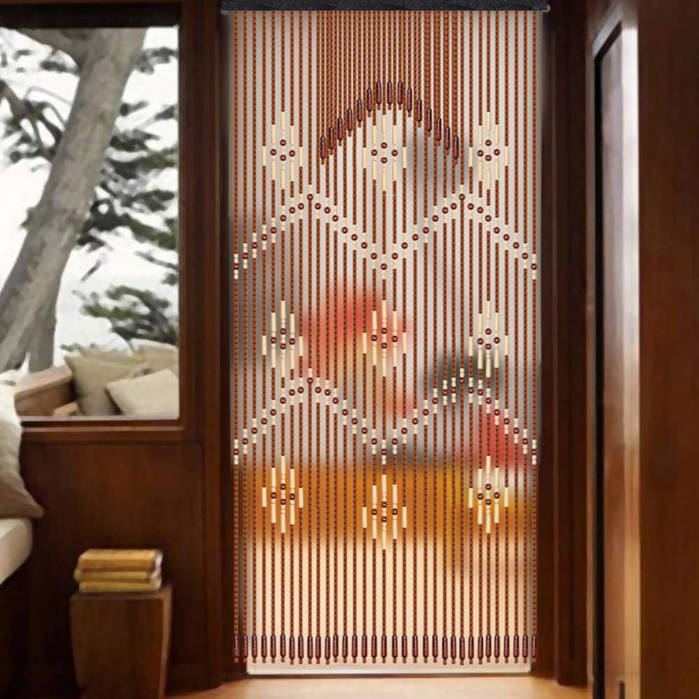 CNCEST Wooden Bead Curtain 32 Lines 90x175cm