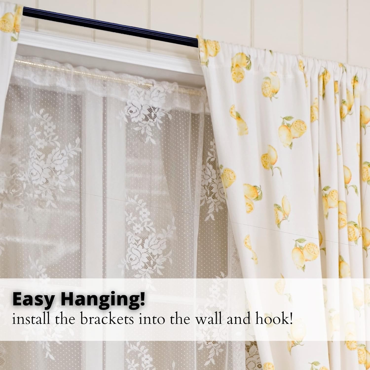 Yafa Home Fashion Heavy Duty Single Curtain Rod with Hardware