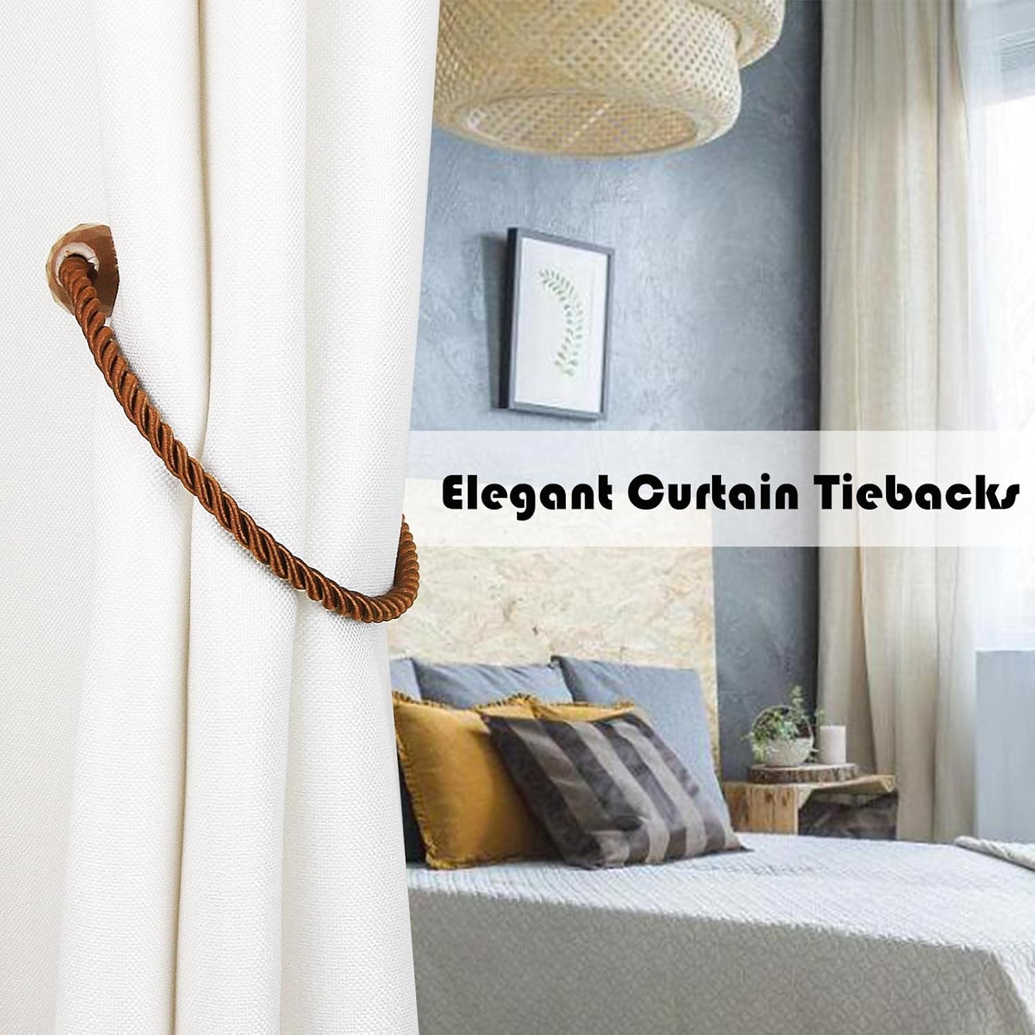 Porlau Strong Magnetic Curtain Holdbacks 6 Pack
