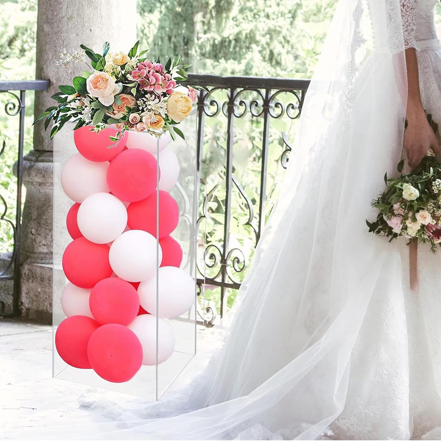 Set Of 2 Cube Pedestal 40 Inch Tall Display Stand