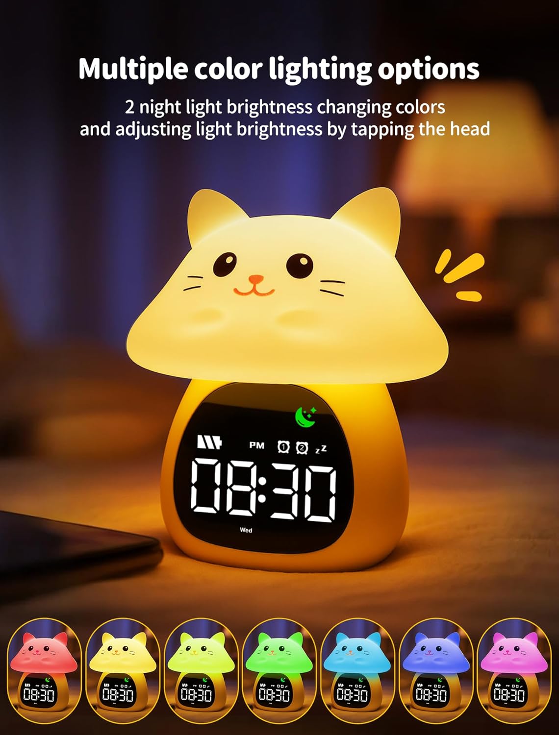 MASHI Mushroom Alarm Clock for Kids