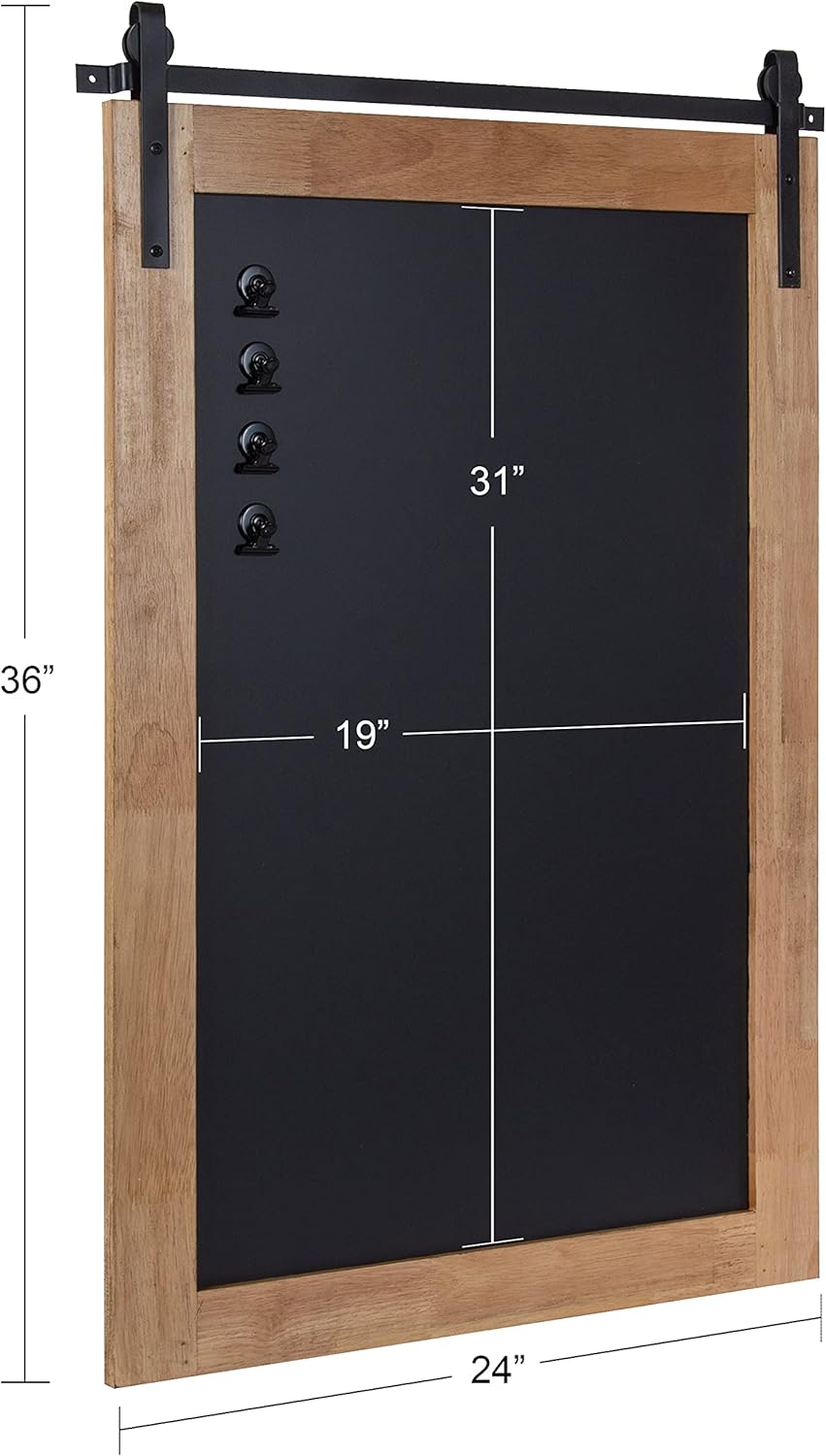 Kate and Laurel Samuels Wood Framed Chalkboard 24x36 Rustic Brown Magnetic