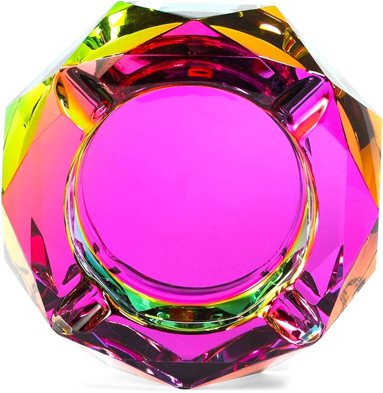 Okuna Outpost 5-Inch Rainbow Glass Ashtray
