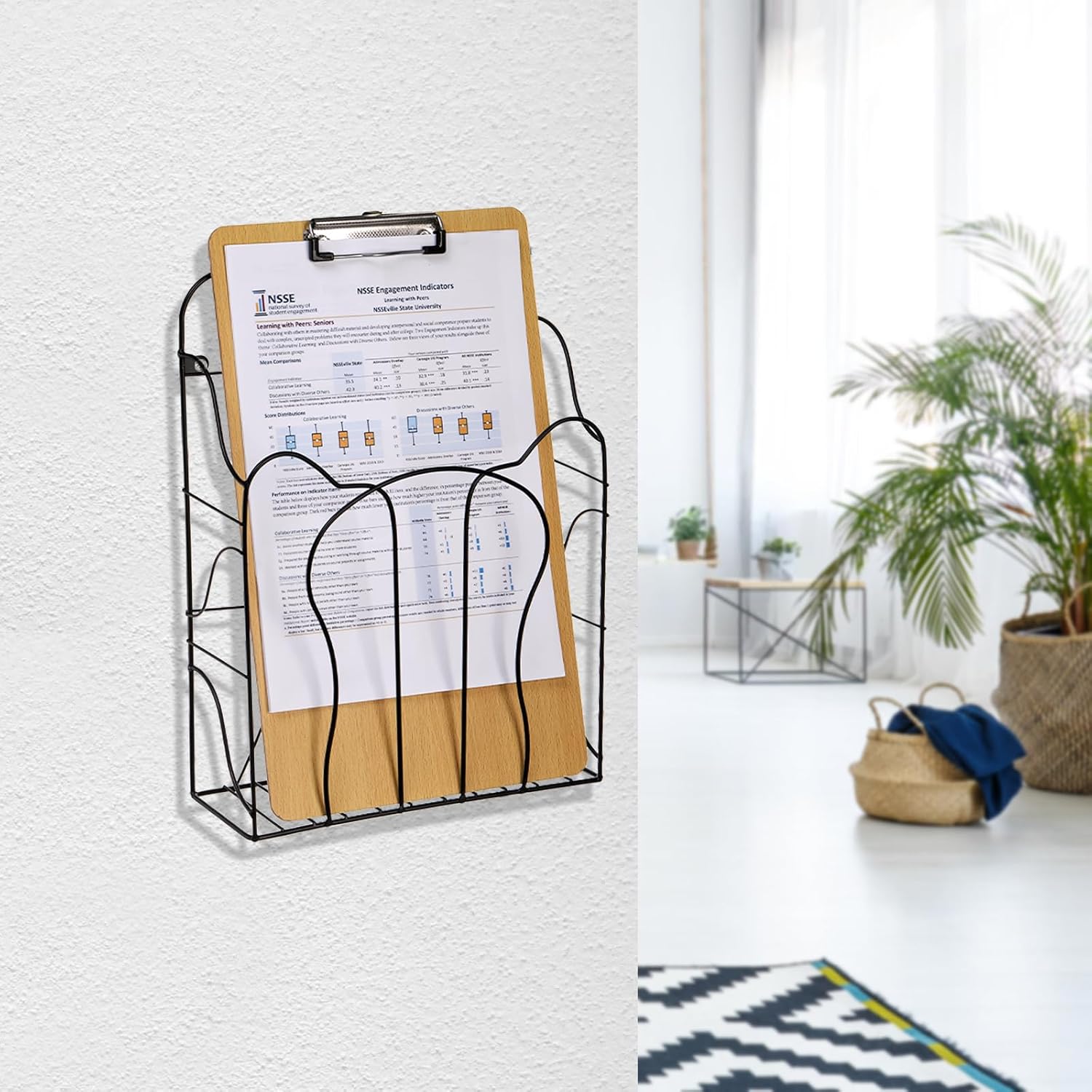 ZOOFOX Wall Mounted Magazine Holder Organizer