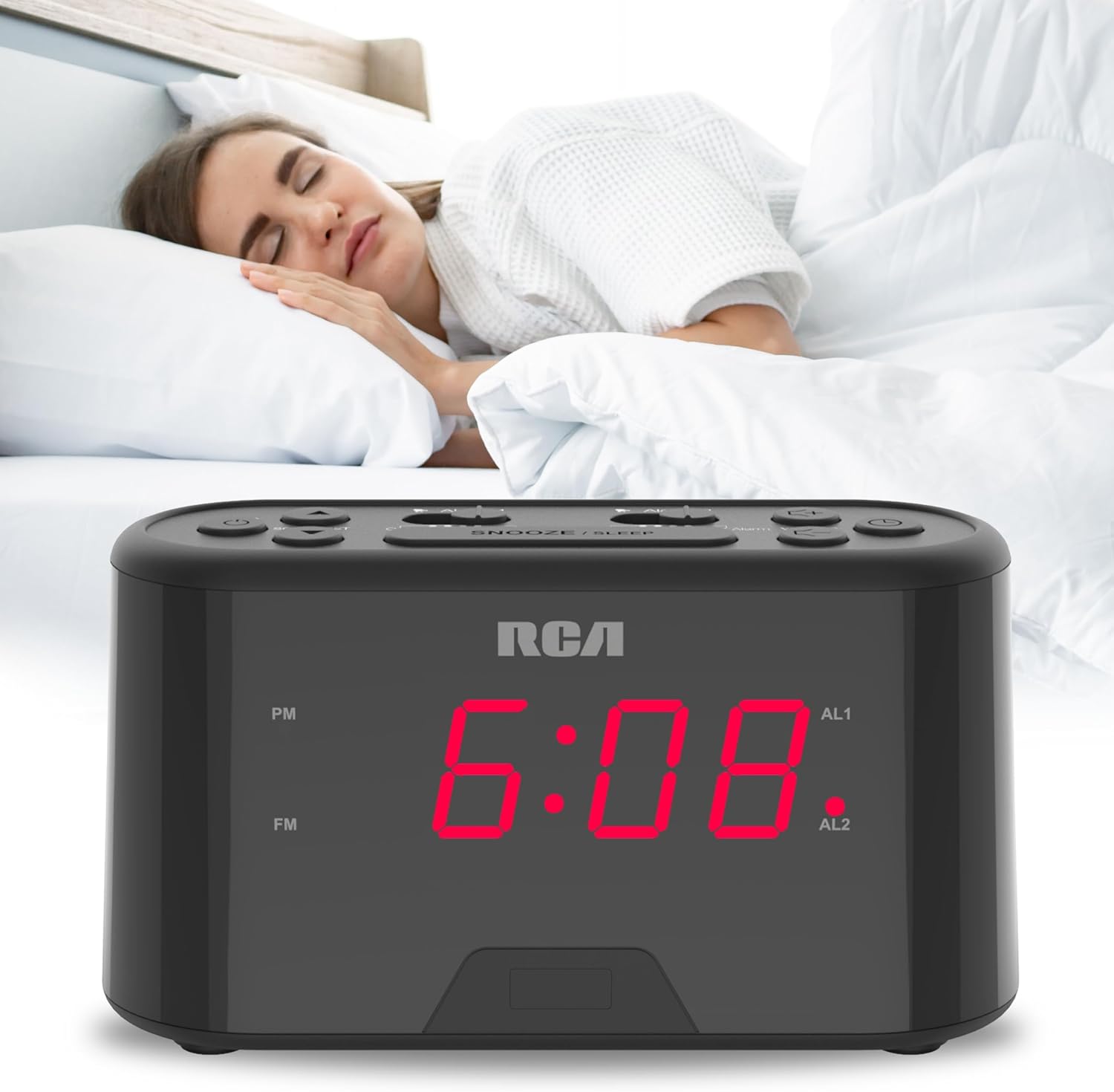RC551 Digital Clock Radio with Dual Alarm and Snooze