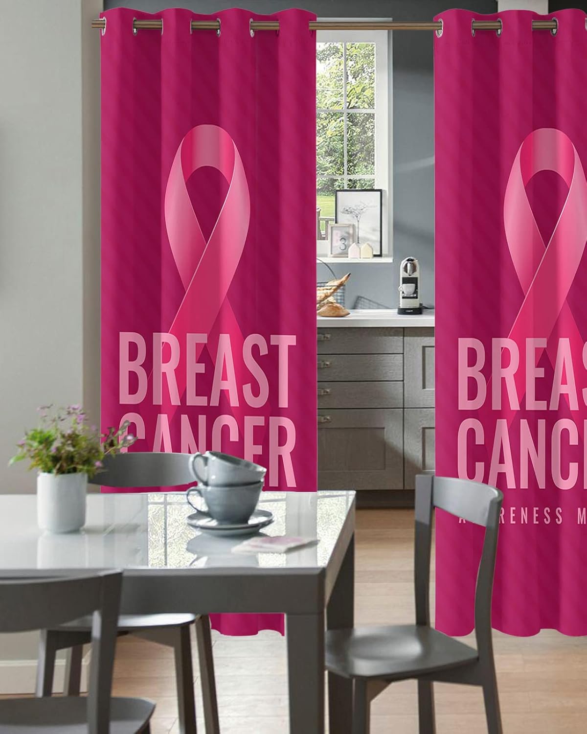 Breast Cancer Awareness Month Door Curtain - 54x78 Blackout Panels