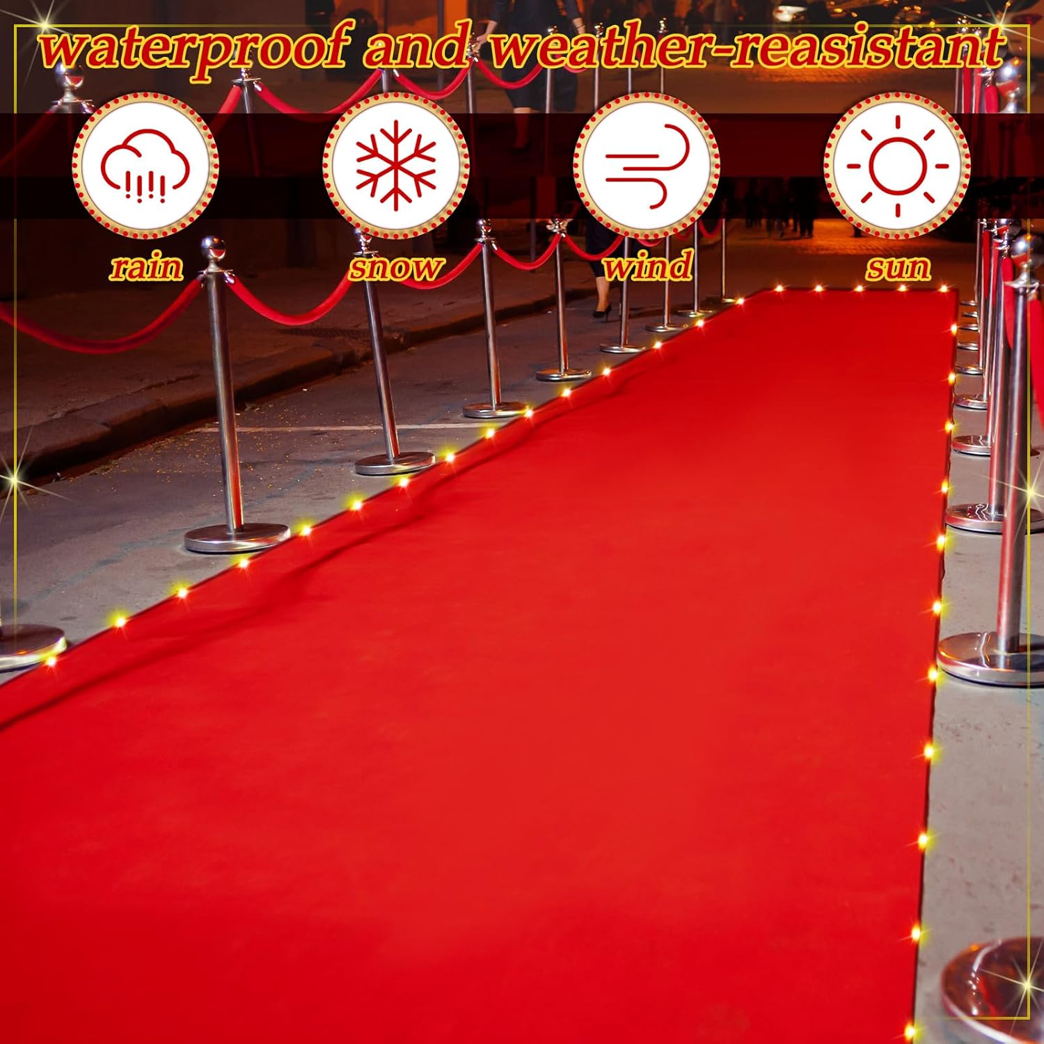 Red Carpet Runner with LED Light for Events