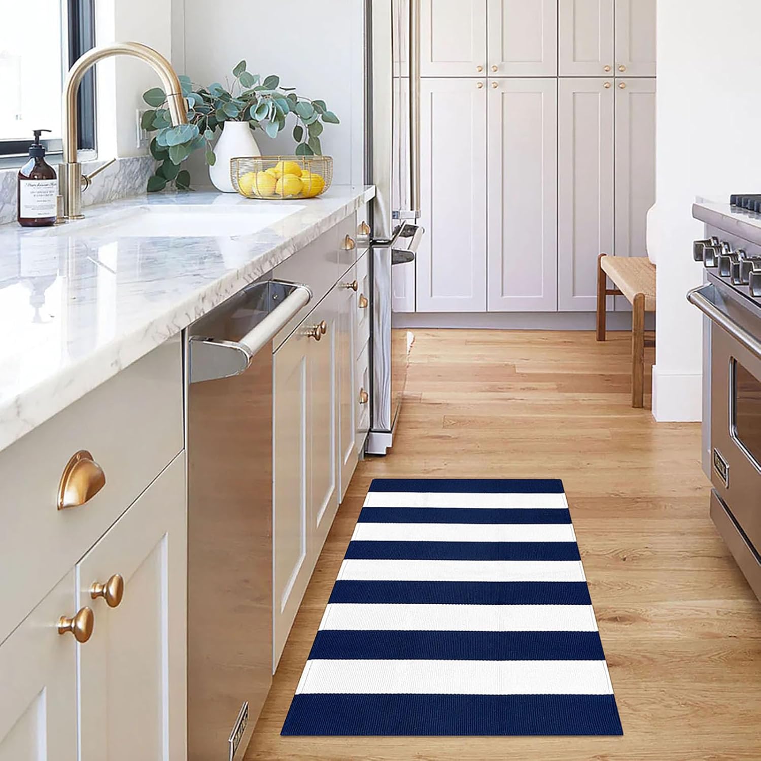 KOZYFLY Striped Outdoor Rug 275x43 Inches Front Door Mat