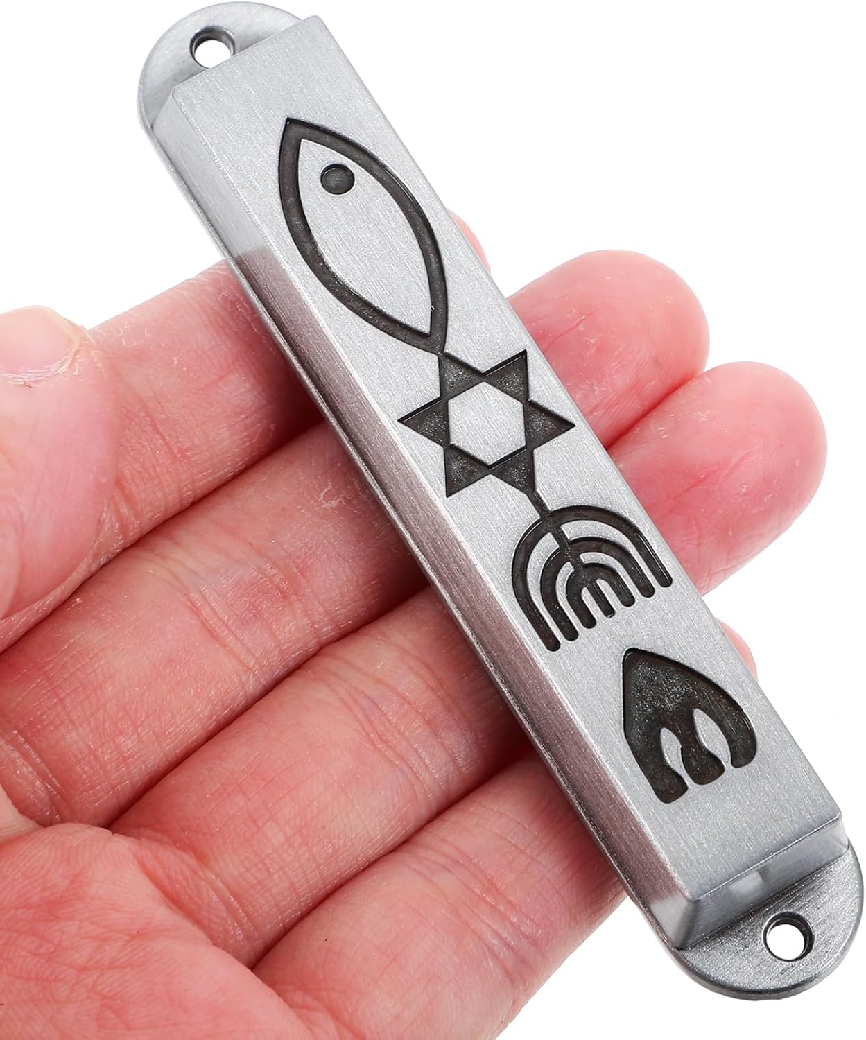 2pcs Pewter Mezuzah with Scroll for Door