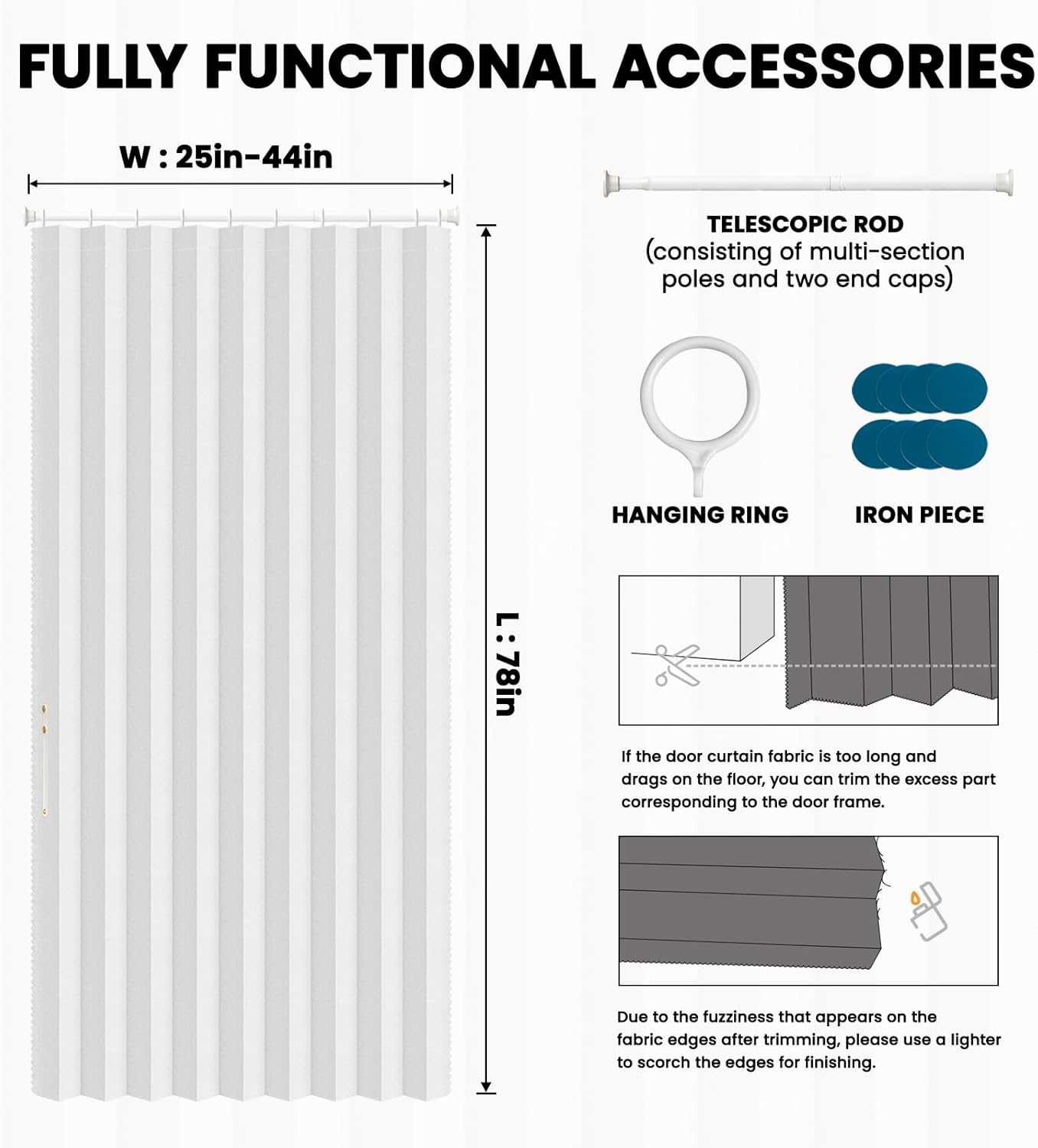 AJAZZ Magnetic Door Curtain Accordion Door Set