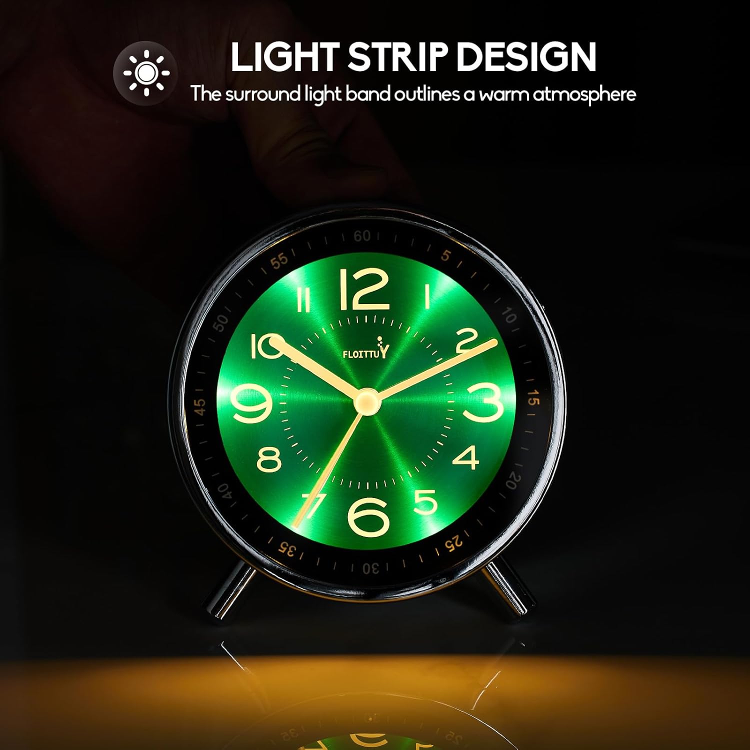 Super Silent Metal Alarm Clock with Night Light and Retro Design