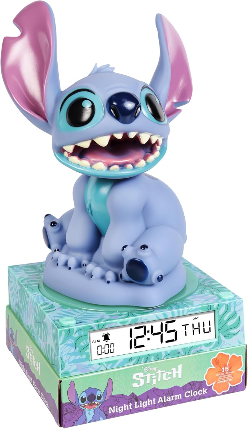 Disney Stitch 3D Night Light Alarm Clock