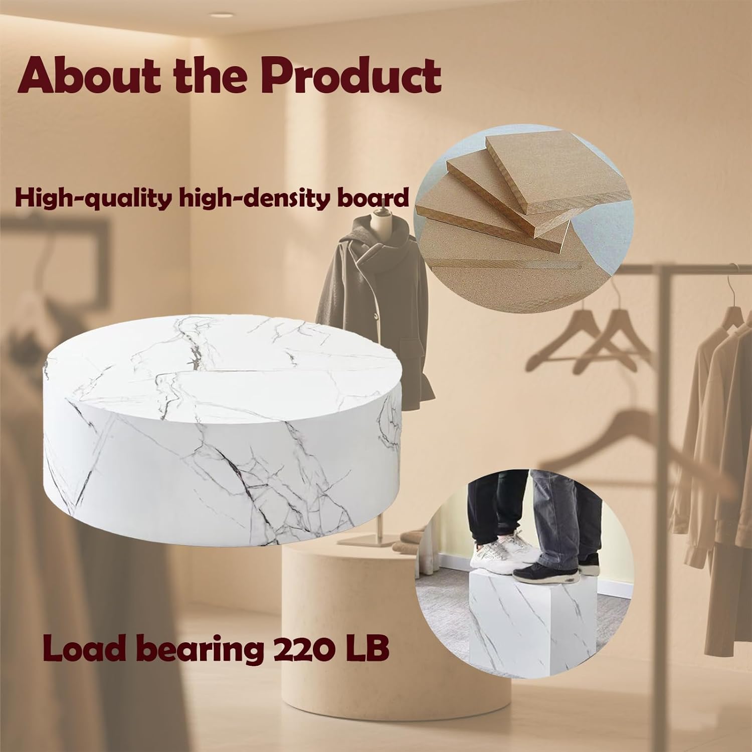 Elegant Cylinder Display Pedestal Stand for Parties
