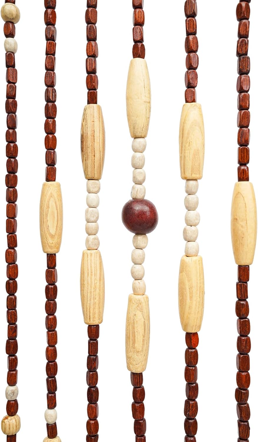Natural Wooden Door Beaded Curtain with 31 Strands