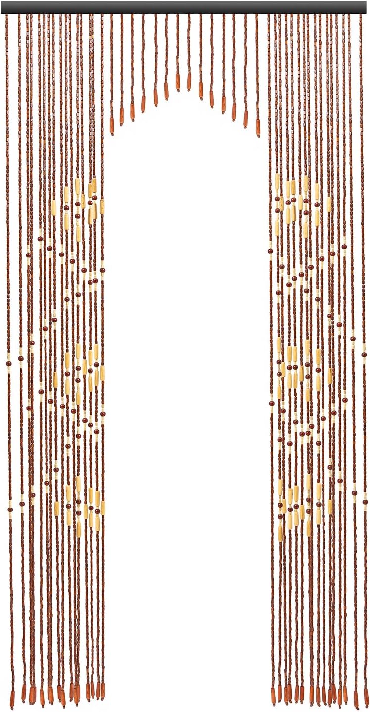 Hopuers Bamboo Beaded Curtain for Doorway 32 Lines