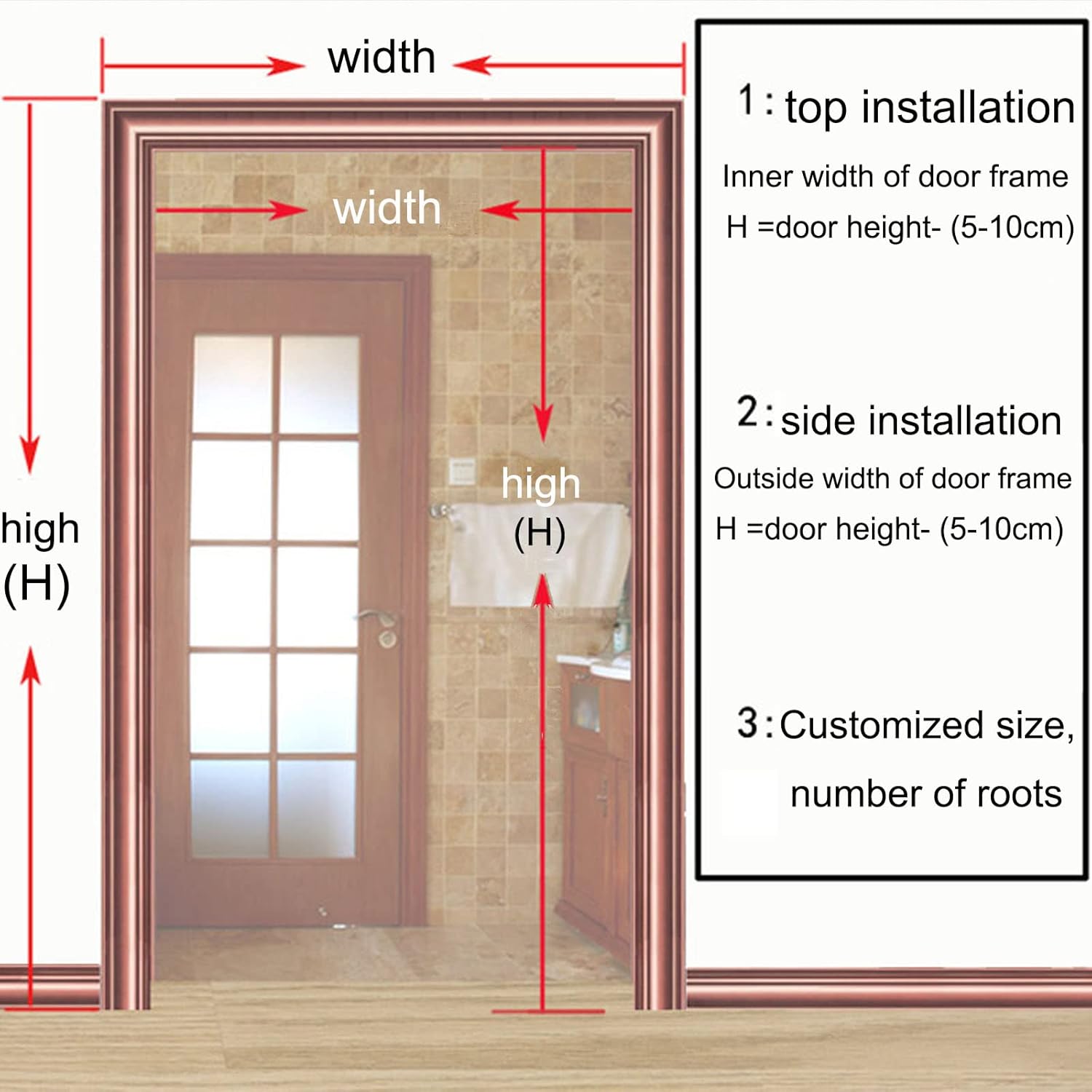 Bamboo Bead Curtain with Fittings Custom 80 Strands