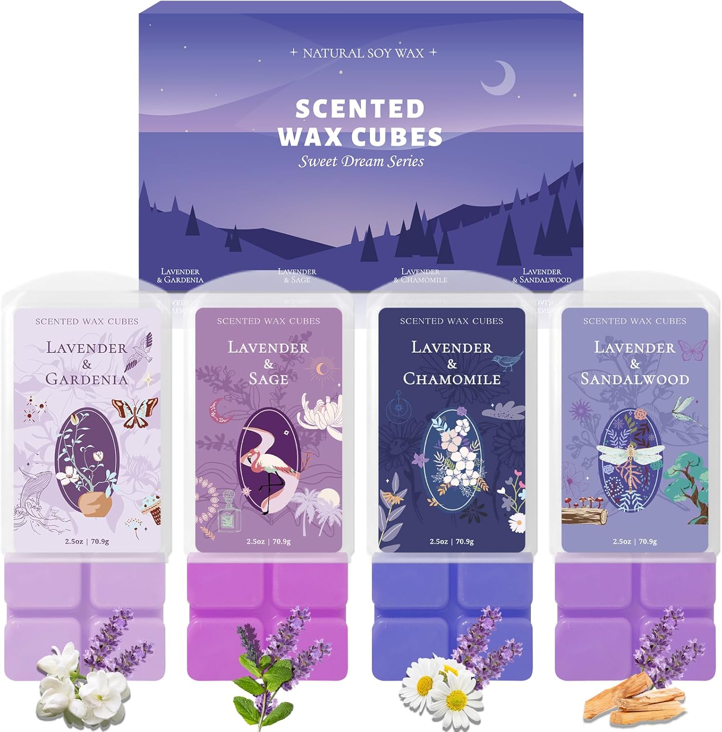 SCENTORINI Wax Melts 4-Pack Lavender Fragrance