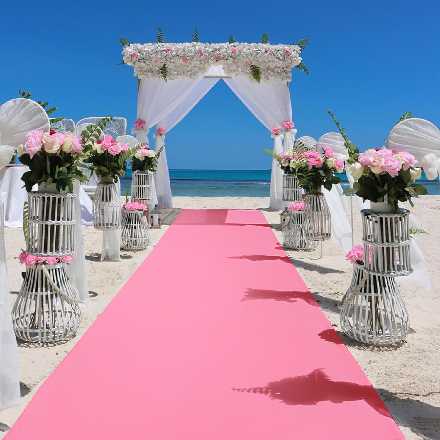 Pink Carpet Runner for Party 160 GSM Felt Runway Rug 3x15 ft
