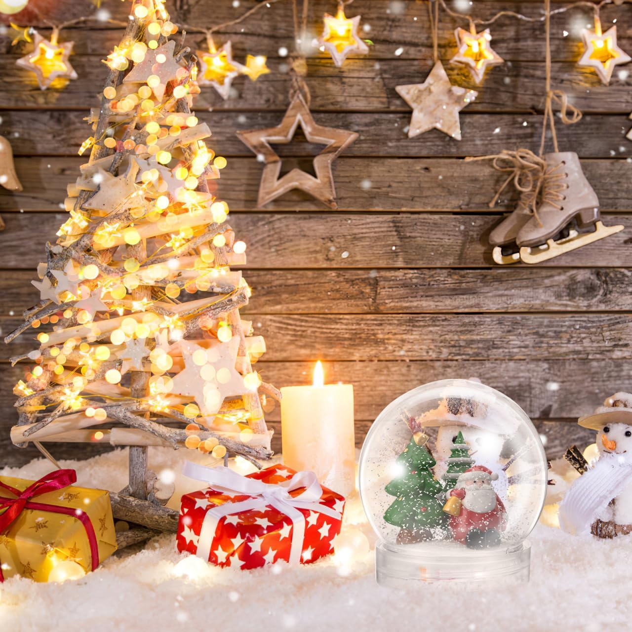 BESTOYARD 30 Pcs 3-Inch Clear Snow Globe Jar DIY Party Favor